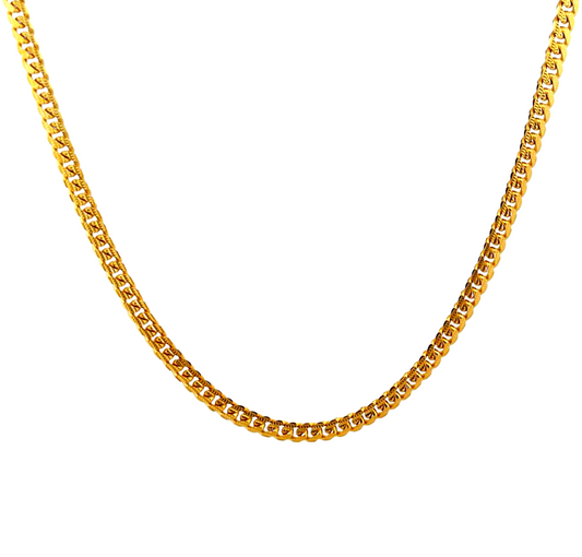 Men's Gold-Plated Sterling Silver Cuban Link Chain Necklace - ROMA GEMS