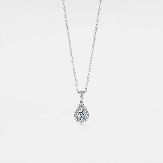 Collana con ciondolo a goccia in moissanite in argento Sterling 925 - ROMA GEMS