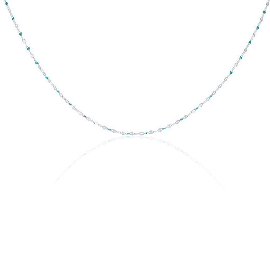Collana in Argento 925 con Dettagli Smaltati Azzurri - Collezione RomaGems - Made in Italy - ROMA GEMS