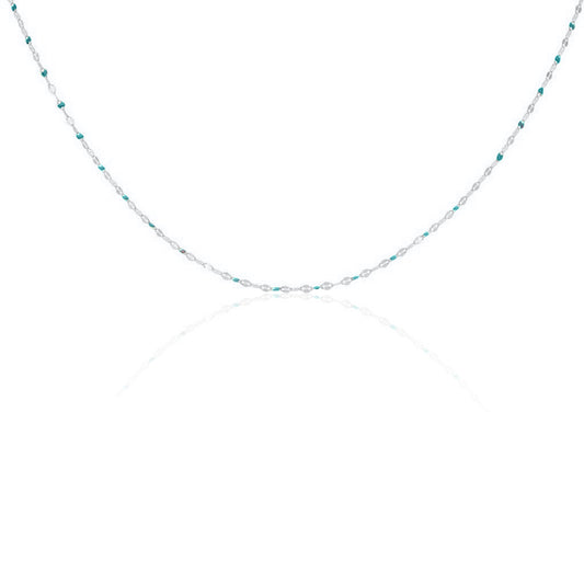 Collana in Argento 925 con Dettagli Smaltati Azzurri - Collezione RomaGems - Made in Italy - ROMA GEMS
