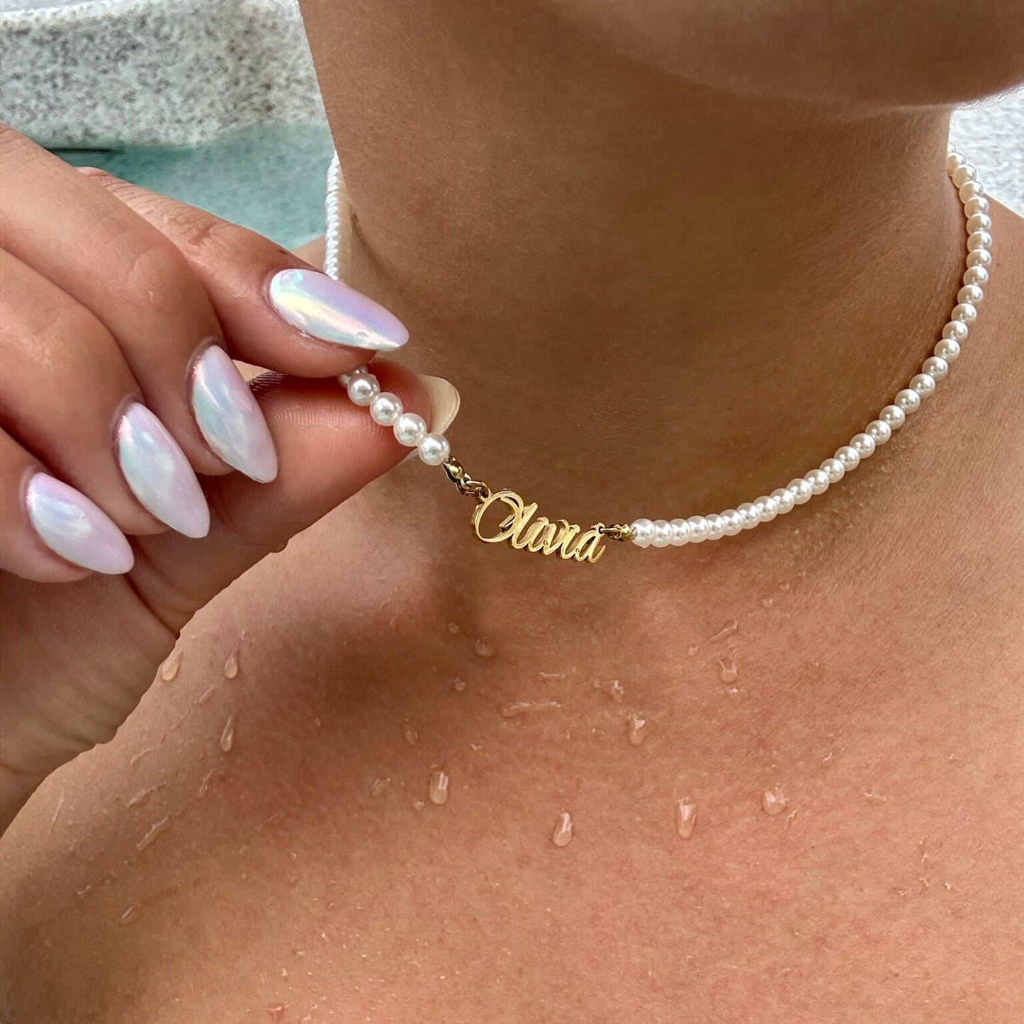 Collana con nome personalizzato in perle d'acqua dolce - ROMA GEMS
