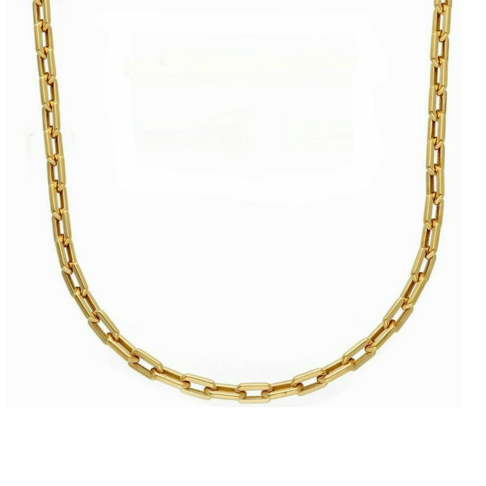 Catena in Argento 925, Maglia Rettangolare, 3 mm, Lunghezza 50-60 cm - ROMA GEMS