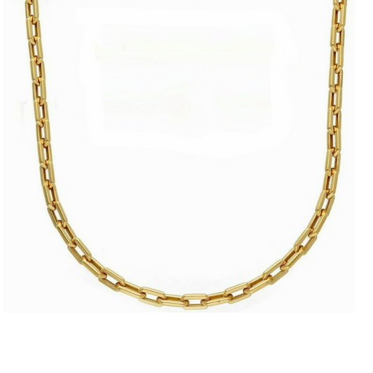 Catena in Argento 925, Maglia Rettangolare, 3 mm, Lunghezza 50-60 cm - ROMA GEMS