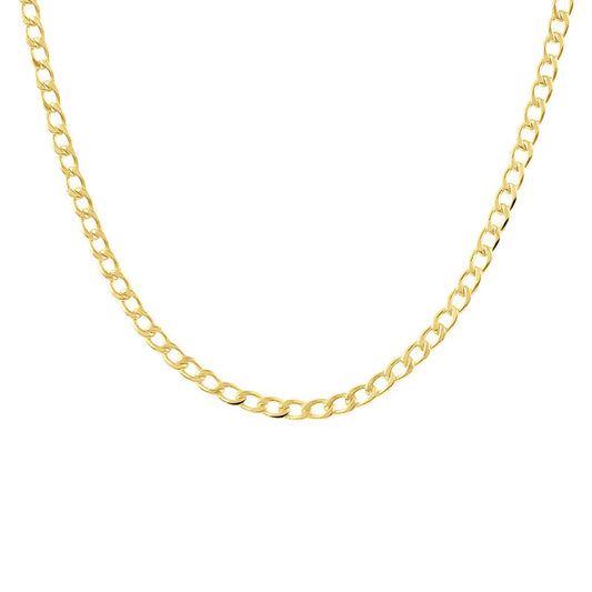 Collana in Argento Sterlingo Placcata Oro con Catena a Doppio Curb - ROMA GEMS