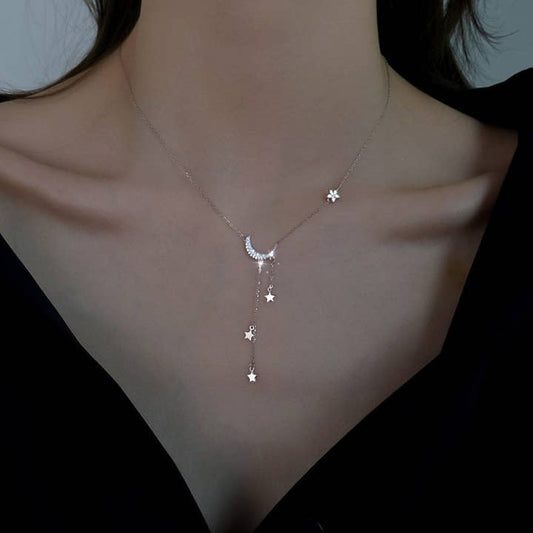 Collana con nappine a strati Moon Star in argento Sterling 925 - ROMA GEMS