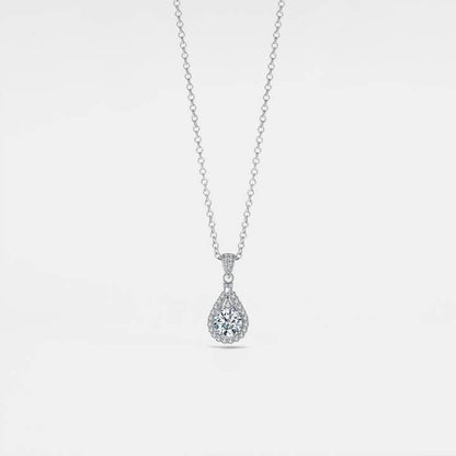 Collana con ciondolo a goccia in moissanite in argento Sterling 925 - ROMA GEMS