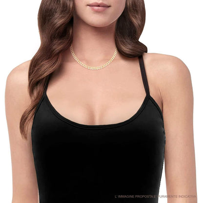 Necklace with Curb Chain and White Cubic Zirconia - ROMA GEMS