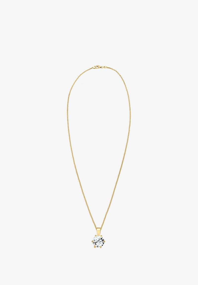 Collana in Argento Sterling 925 Placcata in Oro con Pendente a Punto di Diamante - ROMA GEMS