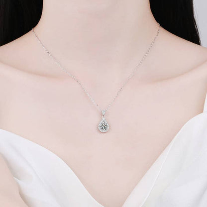 Collana con ciondolo a goccia in moissanite in argento Sterling 925 - ROMA GEMS