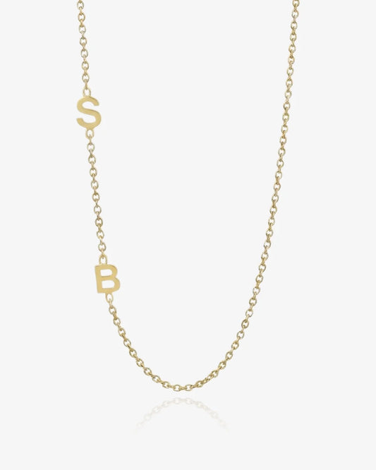 collana in argento 925 personalizzata con le iniziali laterali