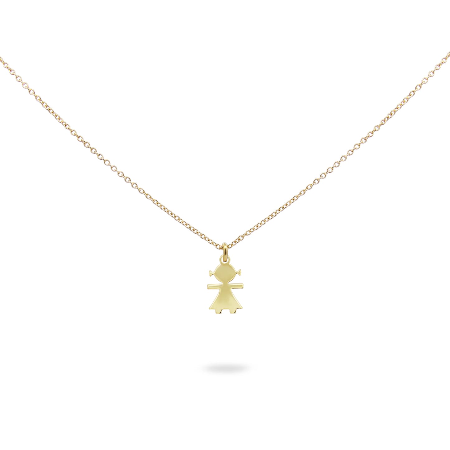 Collana in Argento Sterlingo 925 Placcato Oro con Pendente Bambina - ROMA GEMS