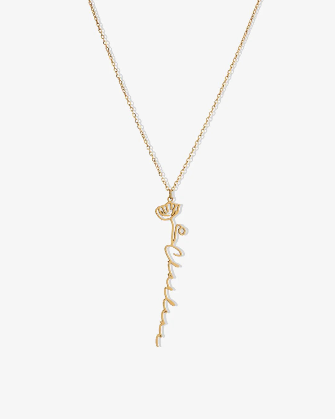 Collana personalizzata con nome e fiore di nascita
