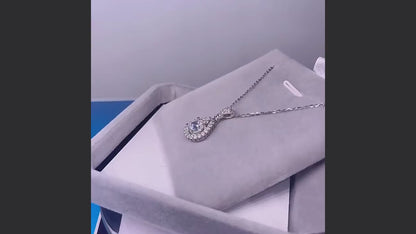 Collana con ciondolo a goccia in moissanite in argento Sterling 925